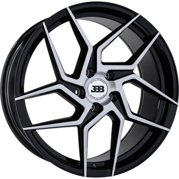 BBB H147 Z06 18x8 Gloss Black with Brushed Face +42mm 72.6mm