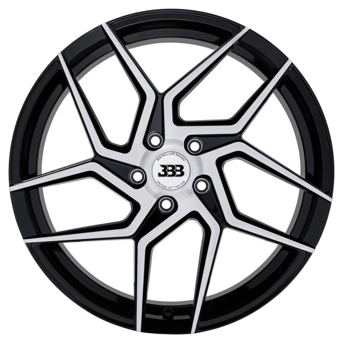 BBB H147 Z06 18x8 Gloss Black with Brushed Face 5x114.3 +42mm 72.6mm