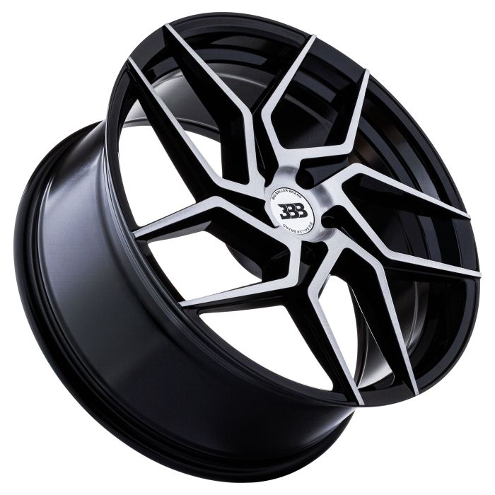 BBB H147 Z06 18x8 Gloss Black with Brushed Face +42mm 72.6mm