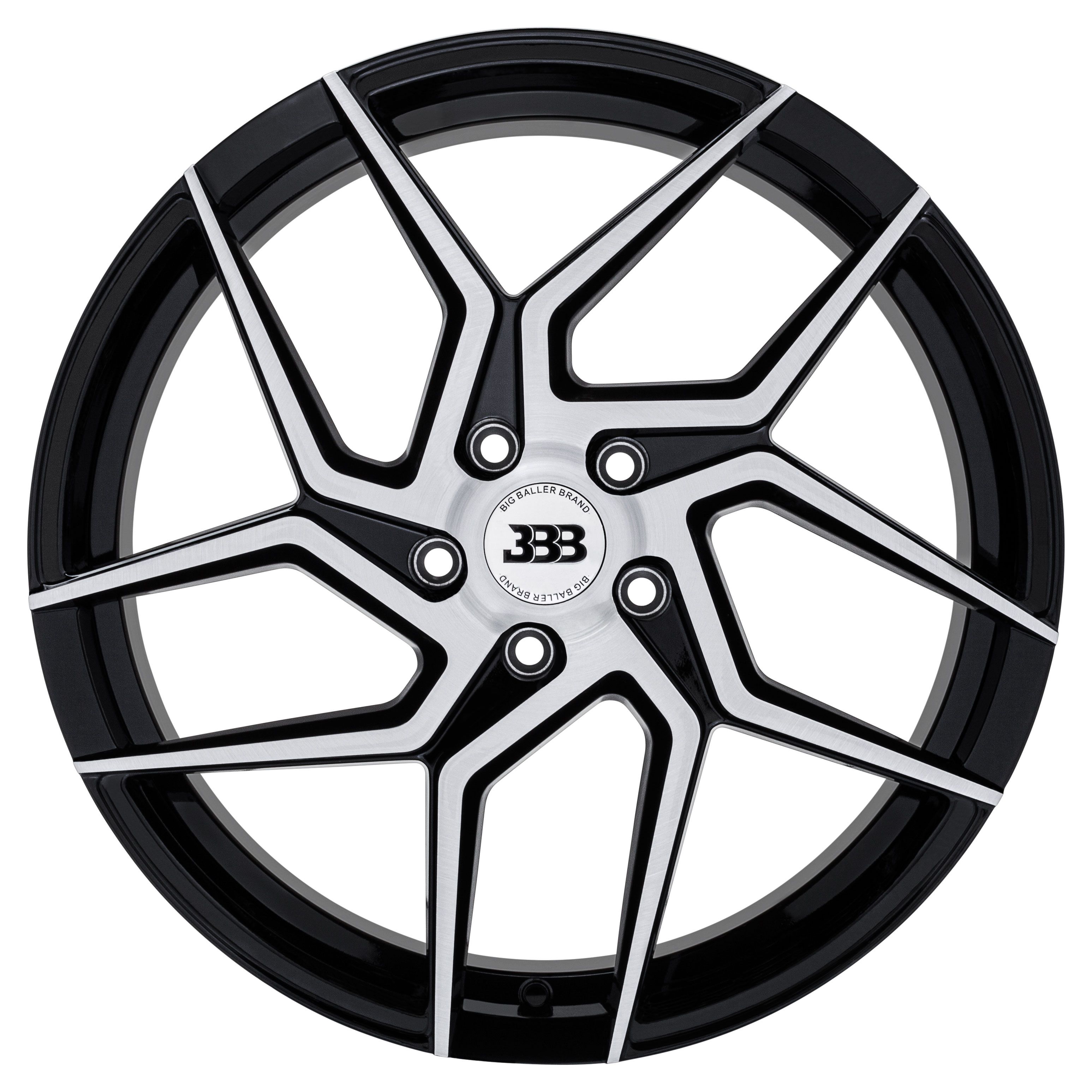 BBB H147 Z06 18x8 Gloss Black with Brushed Face 5x114.3 +35mm 72.6mm