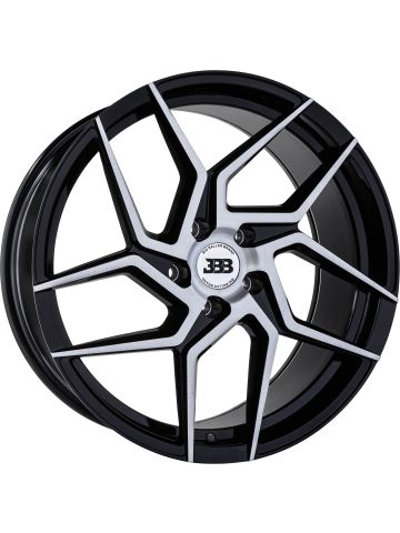 BBB H147 Z06 18x8 Gloss Black with Brushed Face +35mm 72.6mm